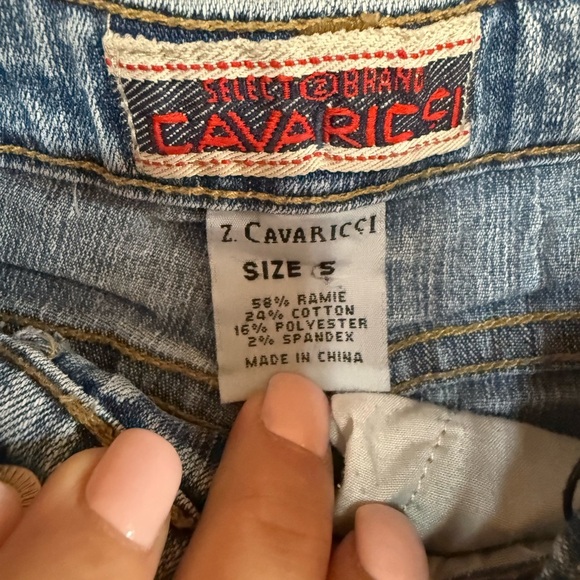 Z. Cavaricci Blue Flare Jeans with Floral Embroidery Sz.S - Picture 4 of 4